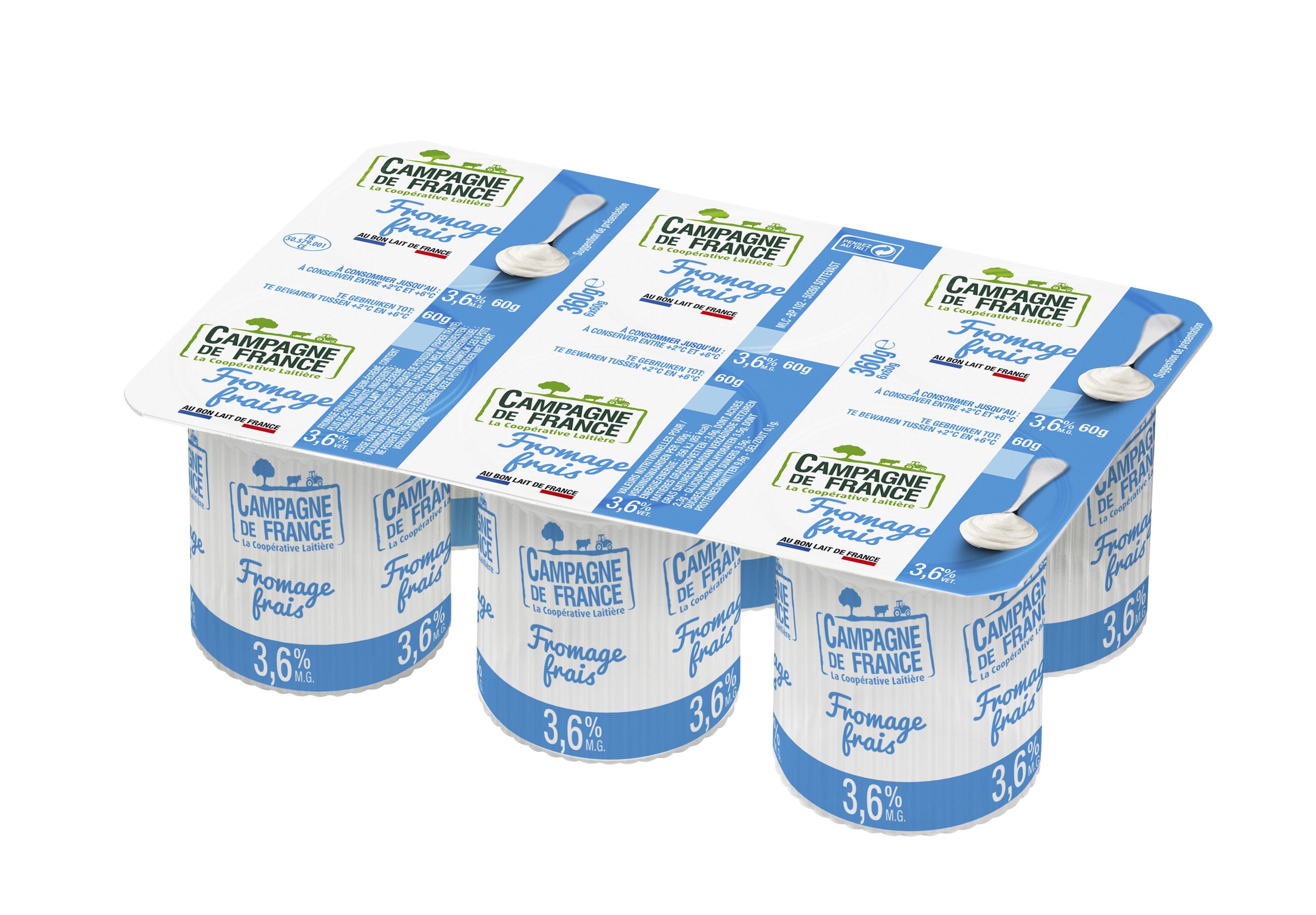 Fromage frais nature 3,6MG CAMPAGNE DE FRANCE Campagne de France