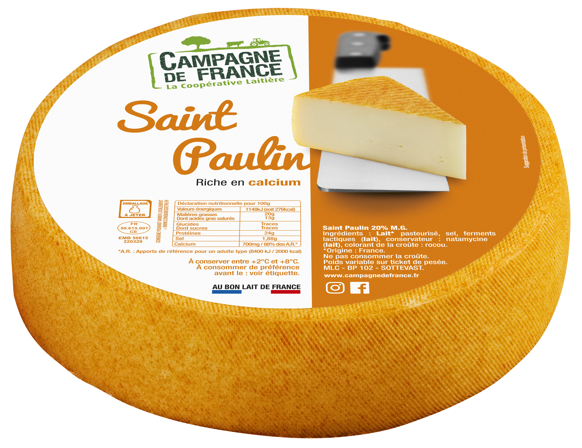 Saint Paulin 20MG CAMPAGNE DE FRANCE Campagne de France