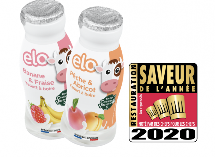 Visuels yaourts à boire ELO et logo Saveur de l'Année Restauration 