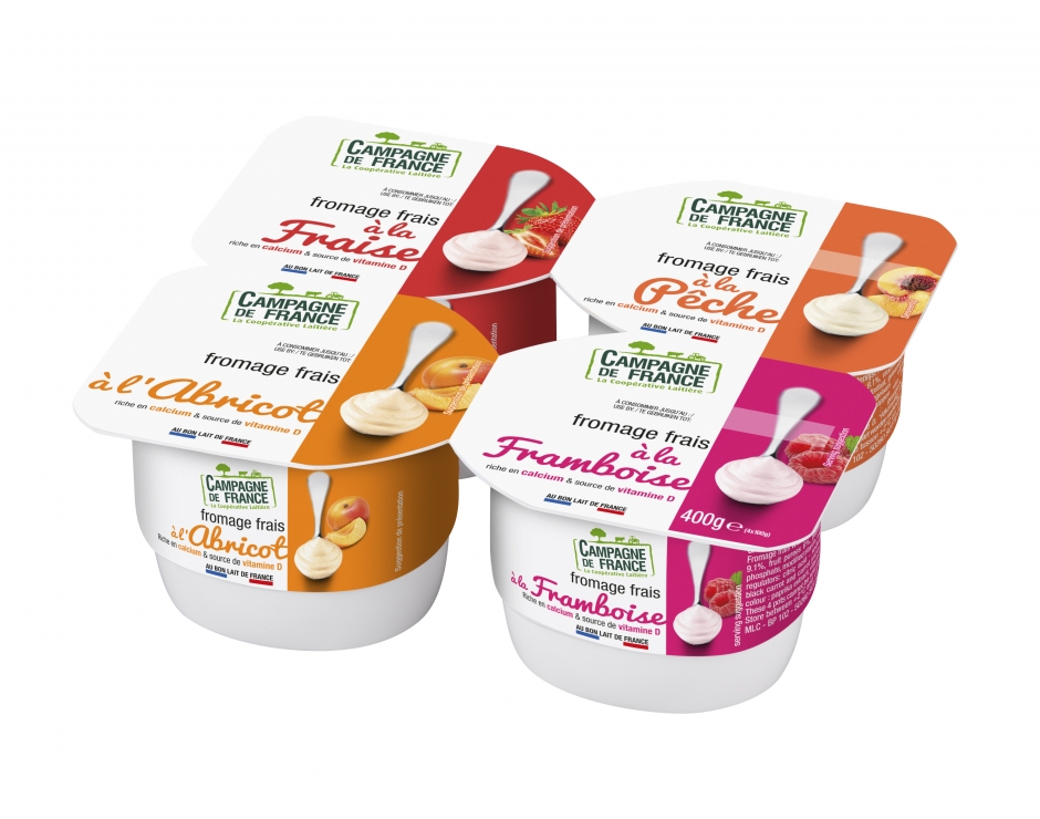 Photo packaging fromage frais sucré à base de fruits 2% *4