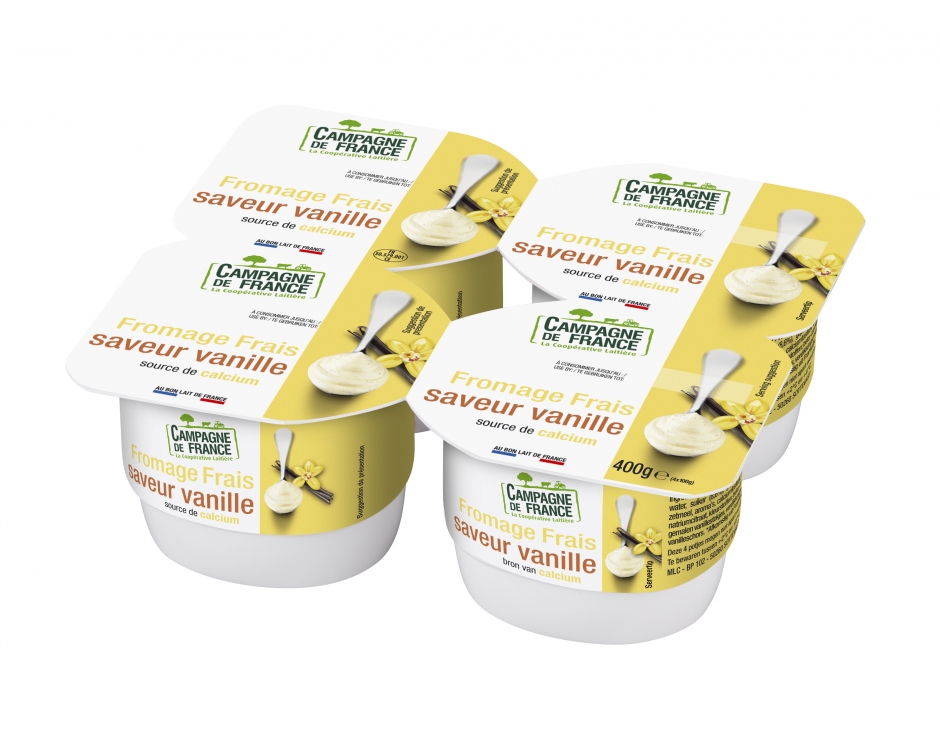 Photo packaging fromage frais saveur vanille