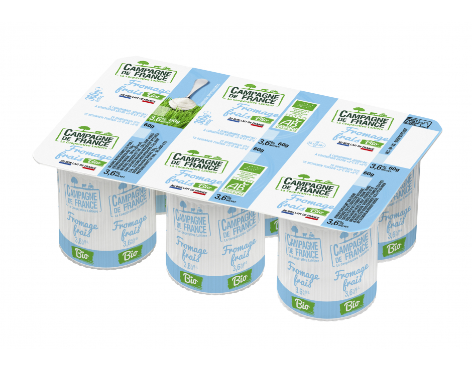 Fromage frais nature bio 3,6%MG CAMPAGNE DE FRANCE