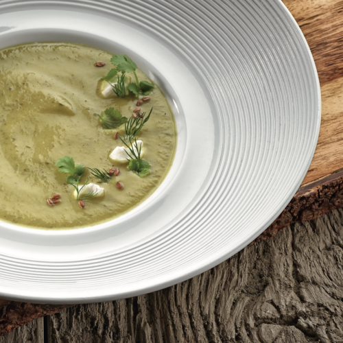 Visuel recette Velouté de courgettes froid aux petits suisses coriandre et aneth